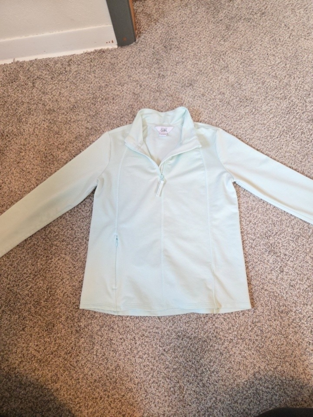 Athleta Girl Pale Mint Crew Top LG Athleisure Preppy Gorpcore Running